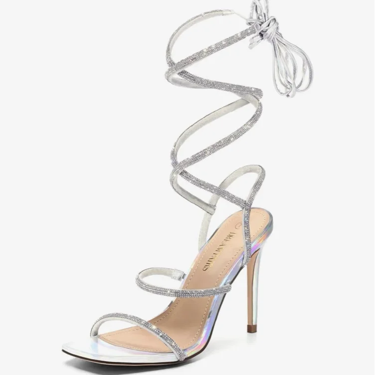 Strappy Silver Heels 