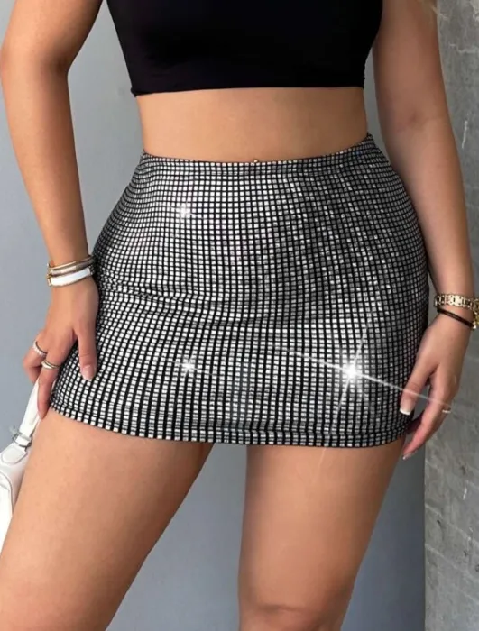 Shiny party mini skirt