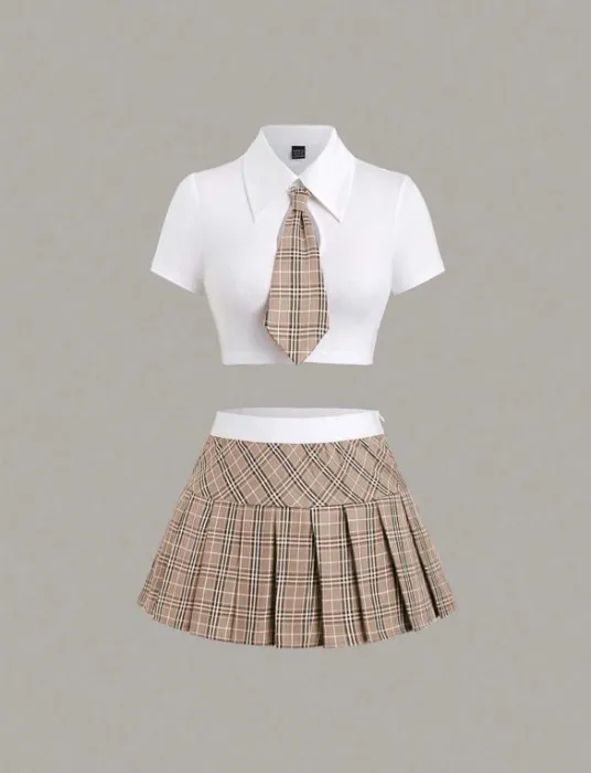 Cute uniform with mini skirt and shirt