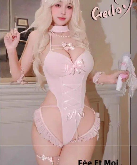 Lencería Sexy de Gran Tamaño para Diversión, Intimidad Emocional, Disfraz de Conejita, Uniforme de Cosplay, Bata de Deseo Pur...