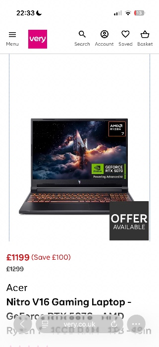 Gaming laptop 