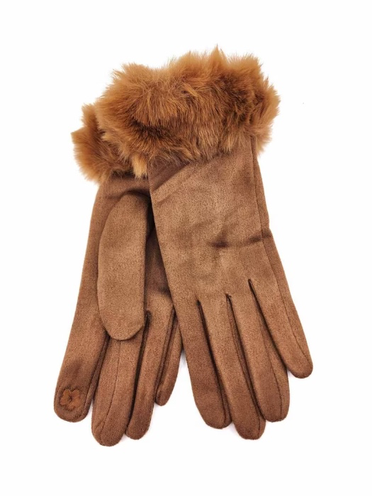 Women's Velvety Soft Winter Glove with Fur Trim