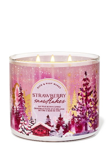 Strawberry Snowflakes Candle