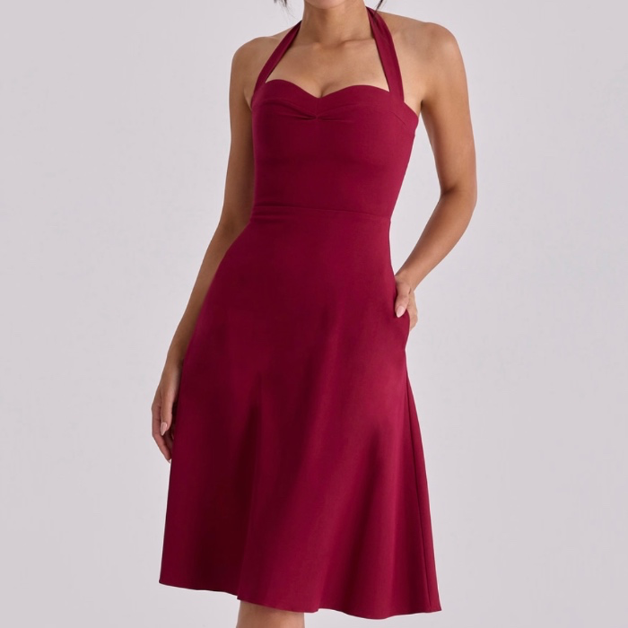 Carolla Wine Drop Midi Dress