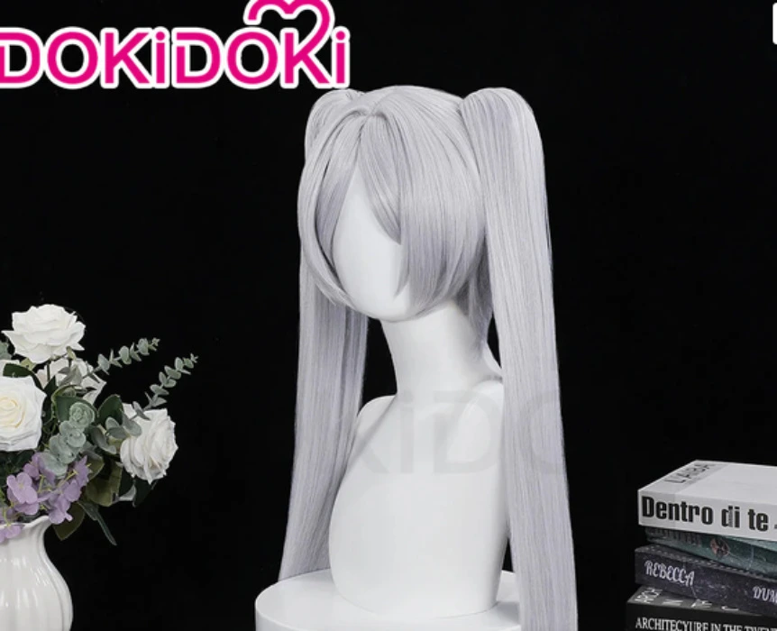 【US/EU LOCAL SHIPPING】DokiDoki Anime Manga Cosplay Friieren Wig Long Straight Grey Hair