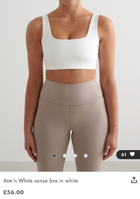 Aim'n White sense bra in white $75