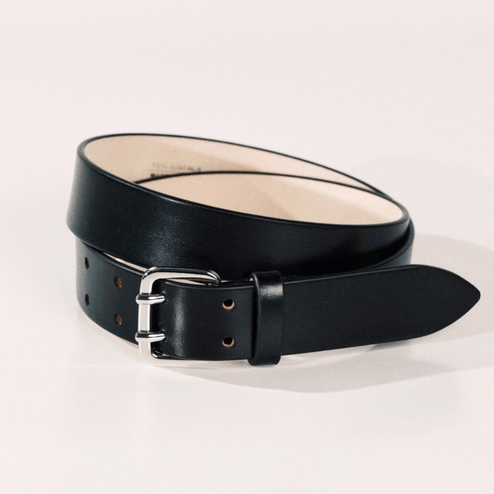 Black leather belt