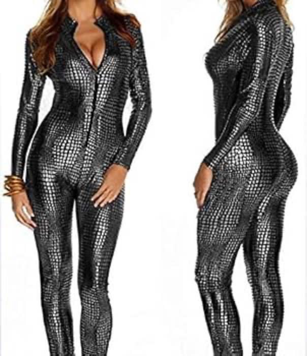 snakeskin leather jumpsuit
