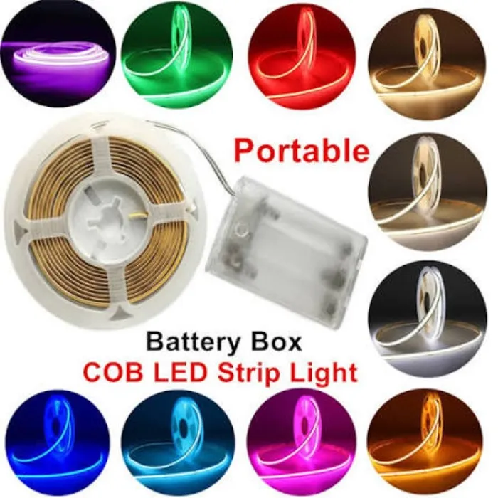 5V COB LED Strip with Battery Pack