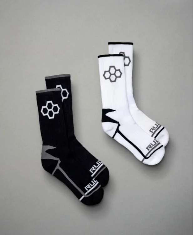 RUDIS BLACK/WHITE KNIT ESSENTIAL SOCKS (2 PAIR)