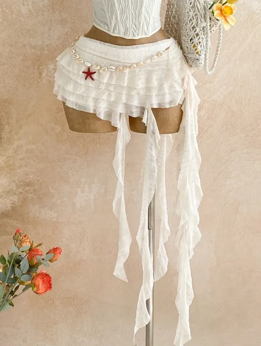 Sweet Pink Solid Low Waist Skirt