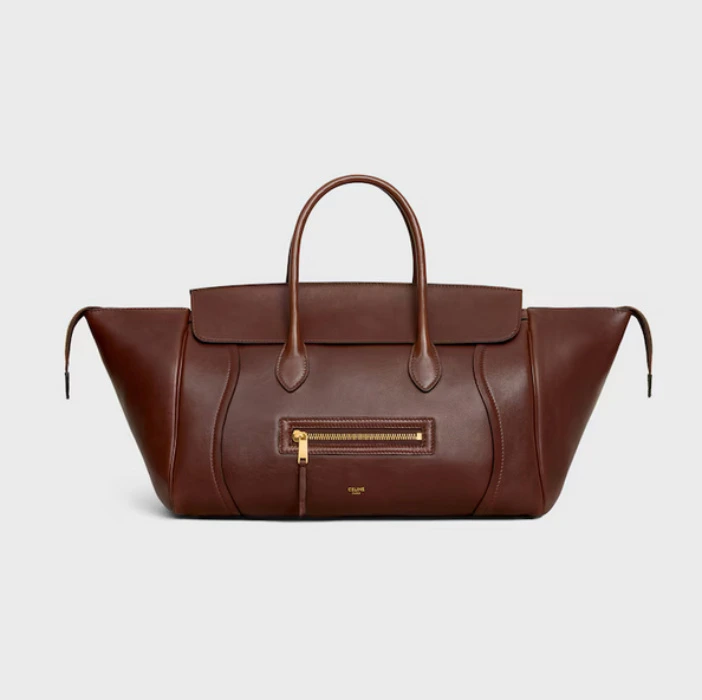 Celine | Medium Luggage in Supple Shiny Lambskin | Brick