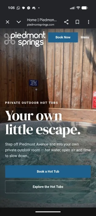 Hour long, open sky hot tub escape for Myself and a guest 