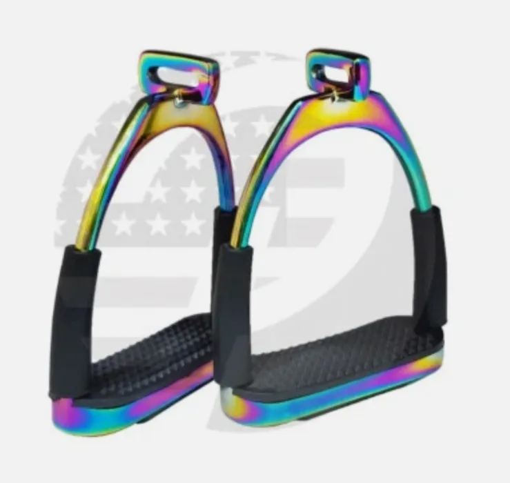 Rainbow Offset English Stirrups