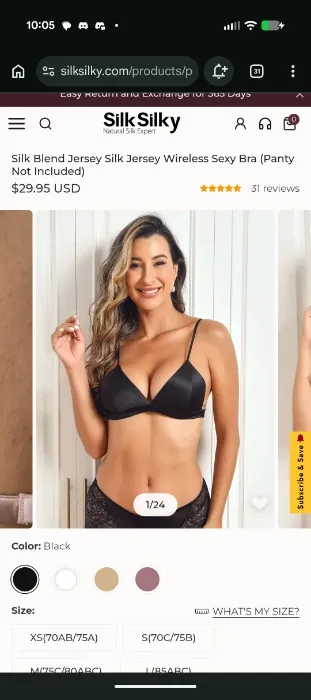 Silk Knitted Wireless Sexy Bra (Panty not included) | Black / XS(70AB/75A)