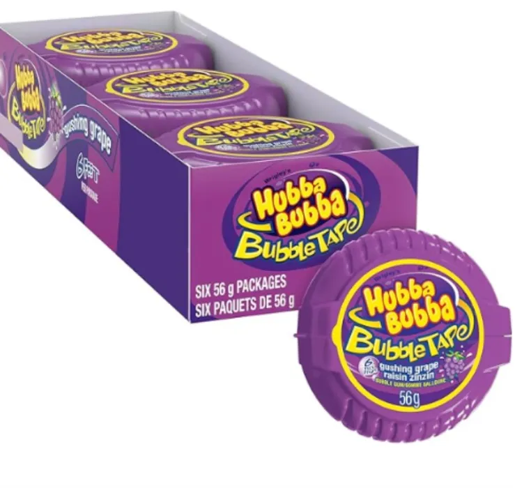 HUBBA BUBBA, Grape Flavoured Bubble Gum, 56g, Tape Roll, 12 Packs : Amazon.ca: Grocery & Gourmet Food