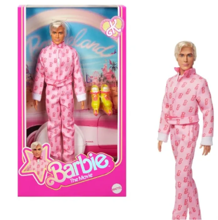 Barbie The Movie Doll, Margot Robbie as, Collectible Wearing Pink Blouse & Skirt Tutu Outfit, with Styled Hair & Matching Jewelry - Ken