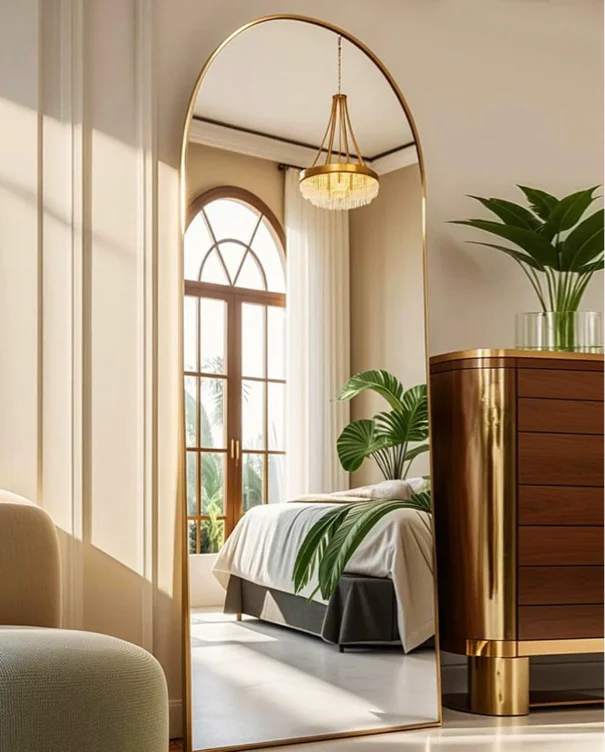 Arched Full Length Mirror, Gold