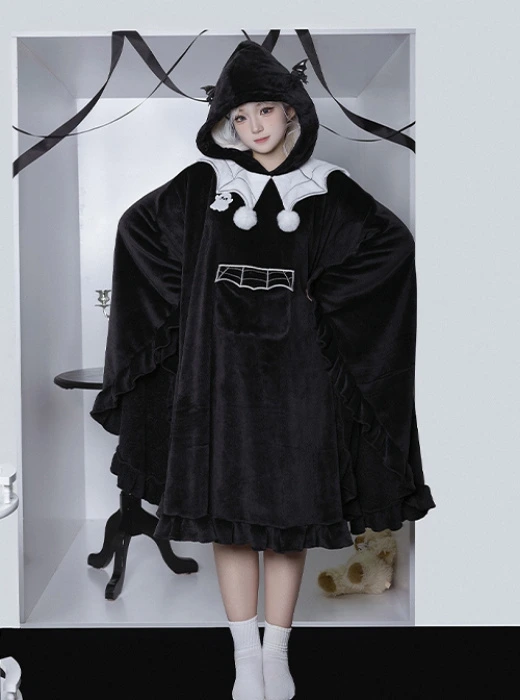 Ghost Series Black Warm Long Woolen Coat