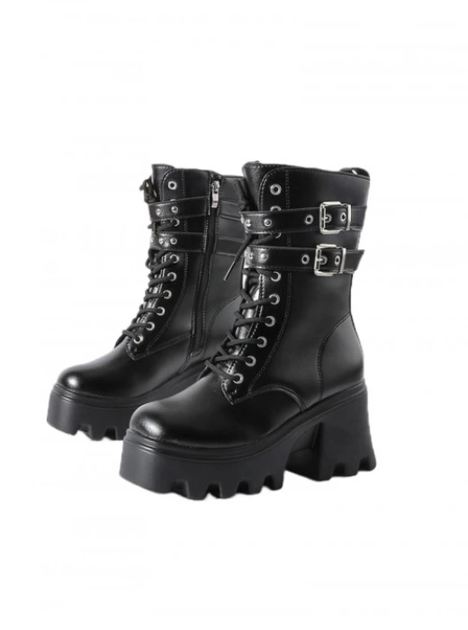 Black Thick Sole Punk Boots