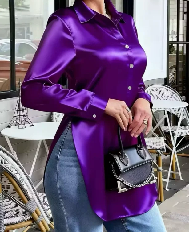     Amethyst Satin Shirt 