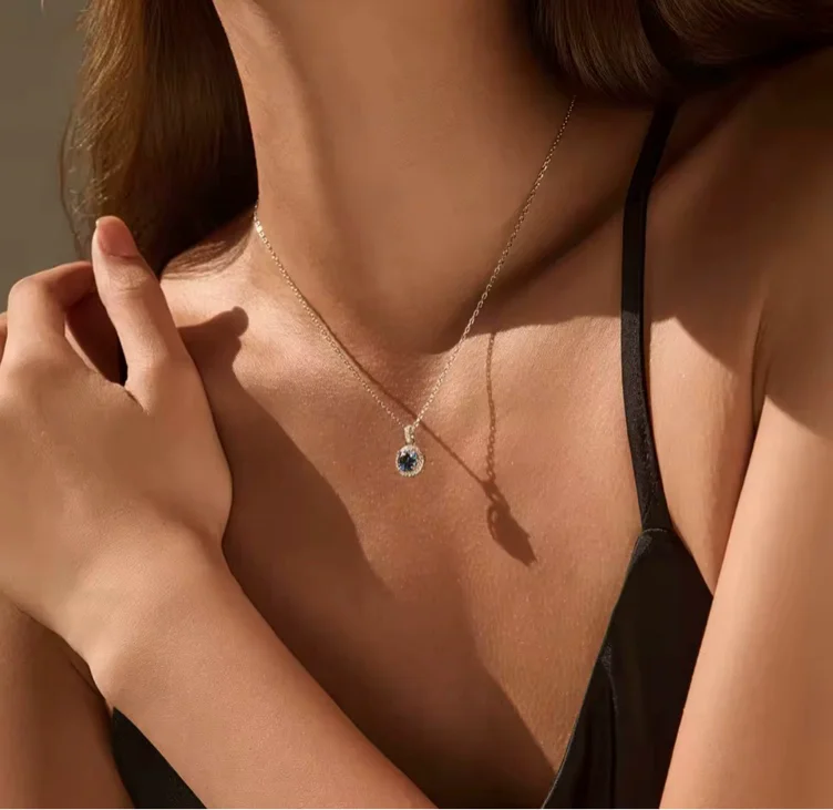     Moissanite Halo Pendant Necklace