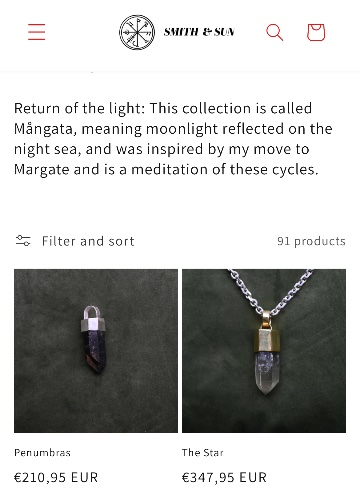 Smith & Sun crystal for a necklace