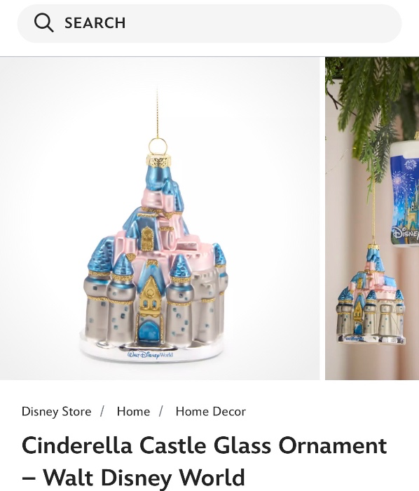 Cinderellas castle ornament 