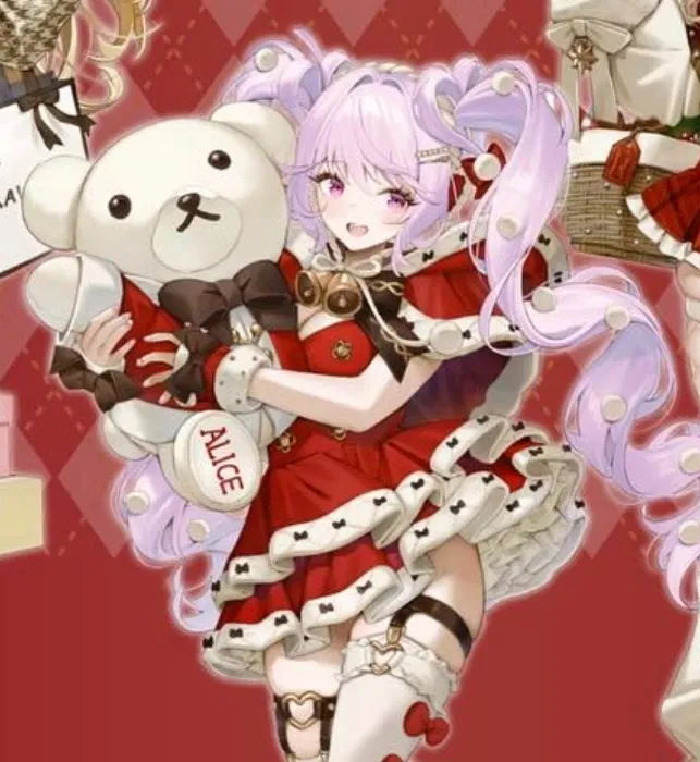 【In Stock】DokiDoki-R Game Cosplay Alice Costume Christmas Red Dress | L-In Stock