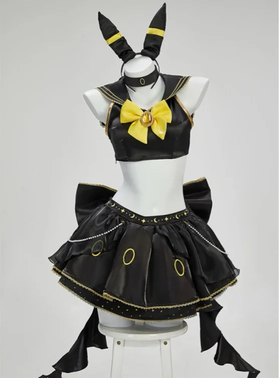 PM Derivative Magical Girl Sailor Suit Top and Skirt Set with Headband Choker Cosplay Costume