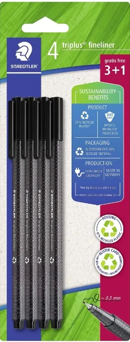 Fineliner STAEDTLER Triplus 0,3 sort (4)