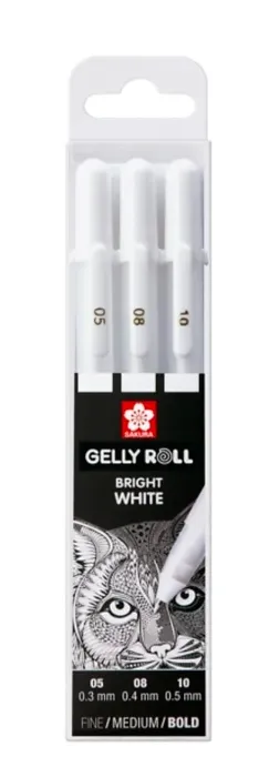 Gel pen Sakura Gelly Roll 3 pcs white
