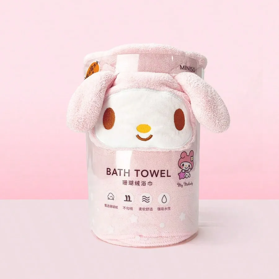 Miniso Sanrio My Melody Coral Fleece Bath Towel