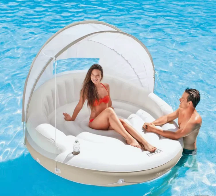 Pool lounge float with canopy 