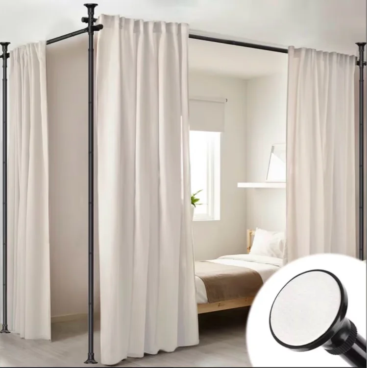 Room divider curtain rod