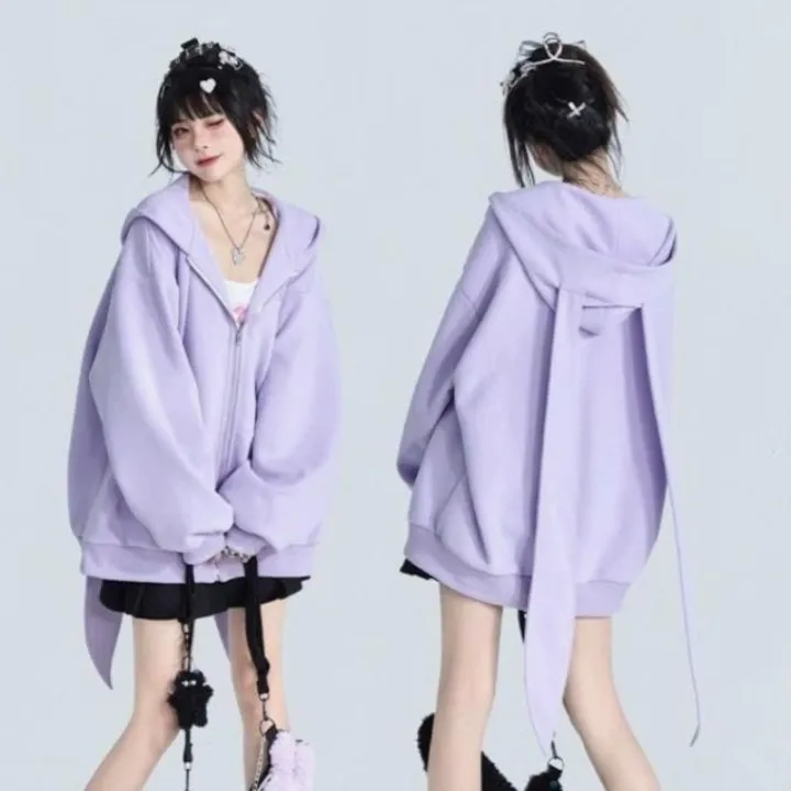 Amazon.com: YTRPI Women's Oversize Kawaii Long Rabbit Ears Hooded Sweater Girl Sweet Y2K Hoodie (Grey,Medium) : Clothing, Shoes & Jewelry