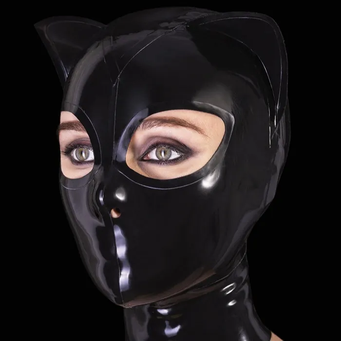 Latex Kitty Hood Mouthless