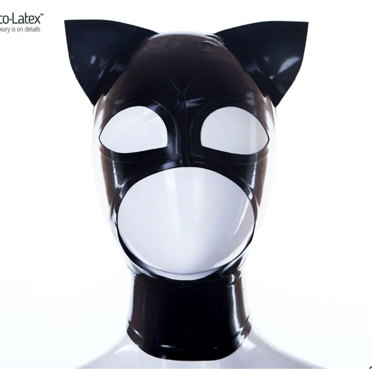 Latex Kitty Hood