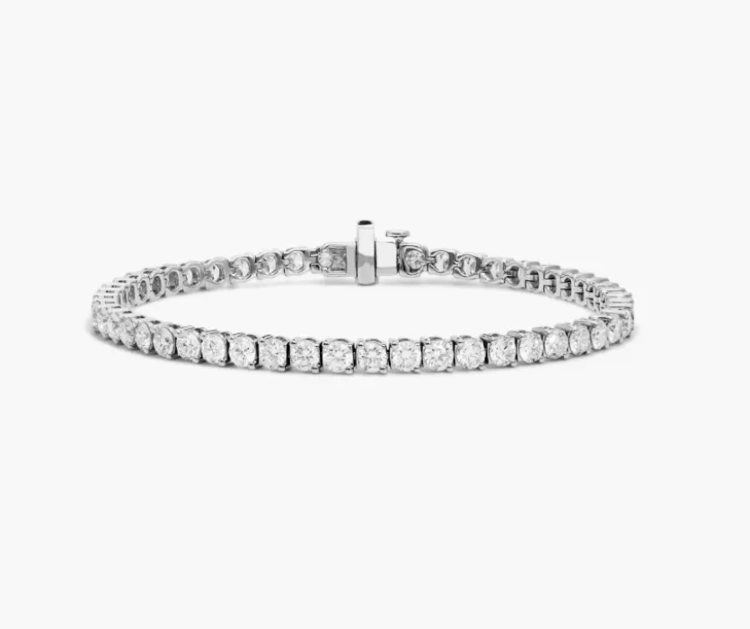 Tennis Bracelet With 7 CTW Lab-Grown Diamonds In 14K White Gold