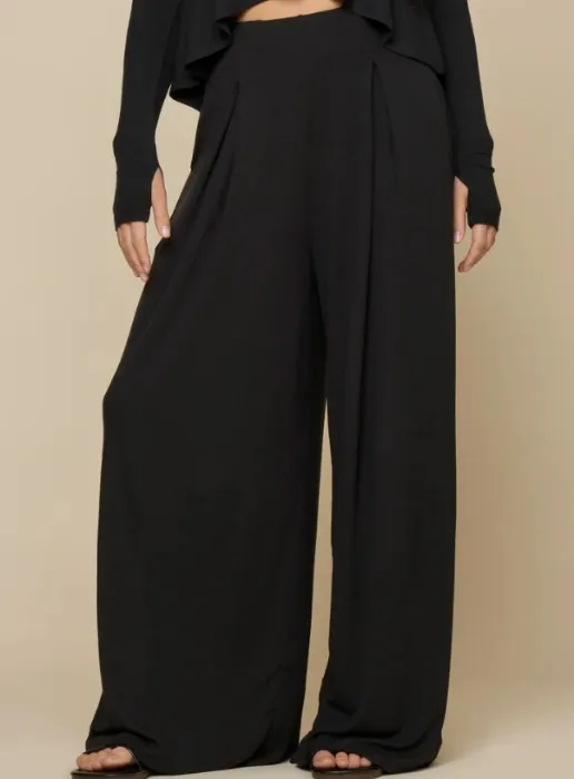 POPFLEX Go with the Flow Wide Leg Pant - Black