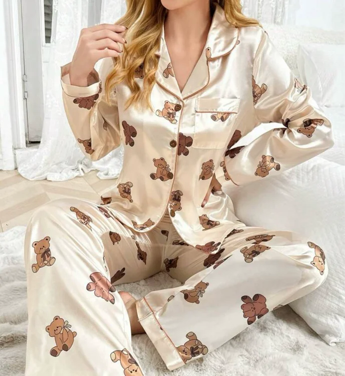 Teddy Bear Silk Pj Set 