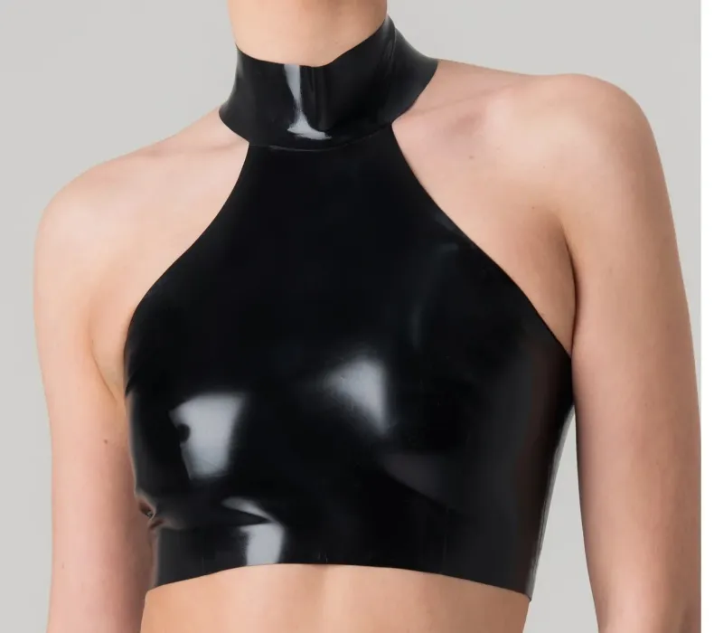 Latex Groove Halter Top