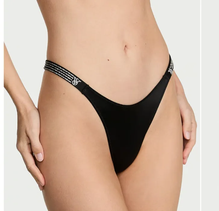Ombré Stripe Shine Strap Thong Panty