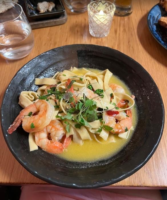 Shrimp Tagliatelle at Romanos, Hamilton Island