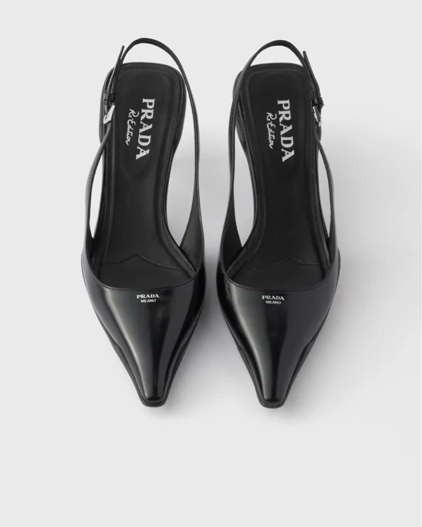 Prada leather sling back heels 