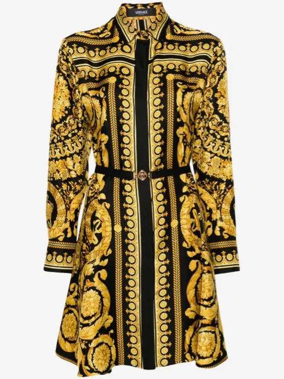 Versace Heritage baroque-print silk mini dress