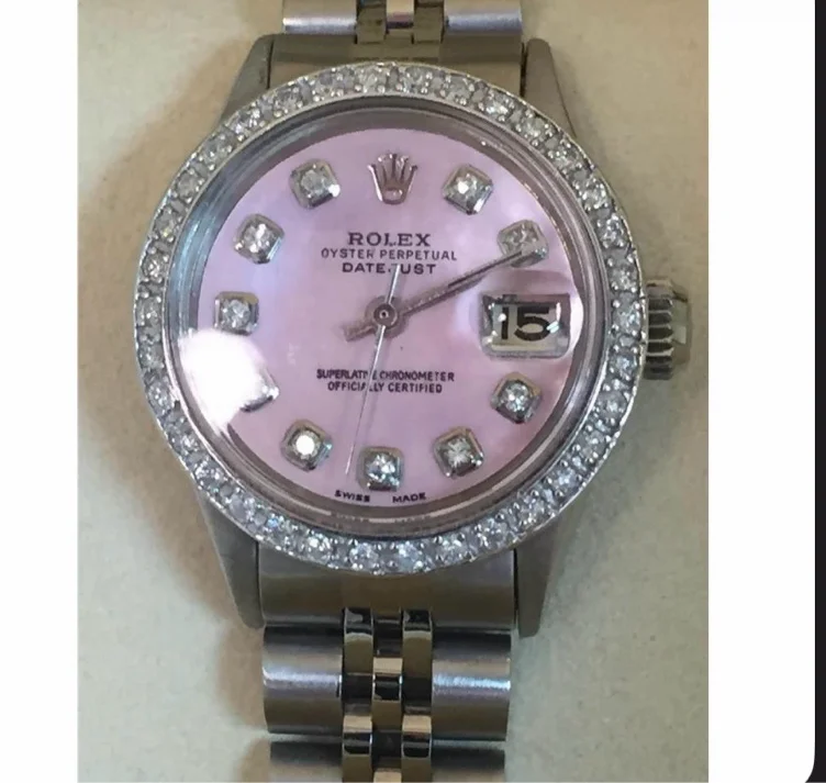 Rolex Datejust Watch Mother Of Pearl Dial Diamond Bezel Ss | Default title