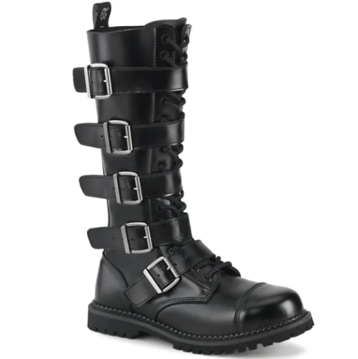 Riot-18BK | Black Leather / 10
