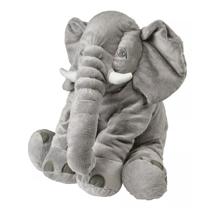 JÄTTESTOR Soft toy - elephant/grey