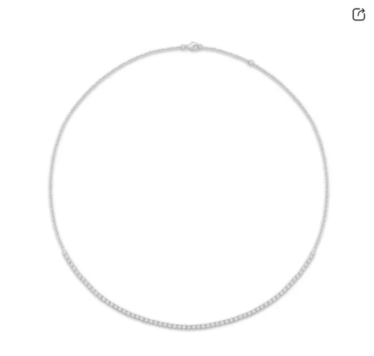 KAY Lab-Grown Diamonds Adjustable Tennis Necklace 1 ct tw Sterling Silver 18" | Kay Outlet